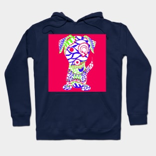 dog in tattoo pattern in ecopop tribal art Hoodie